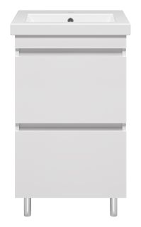 Напольная тумба под раковину Misty Енисей 50см с двумя ящиками белый